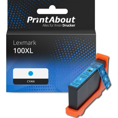 Druckerpatrone kompatibel mit Lexmark 100XL (14N1069E) - Cyan - Hohe Kapazität