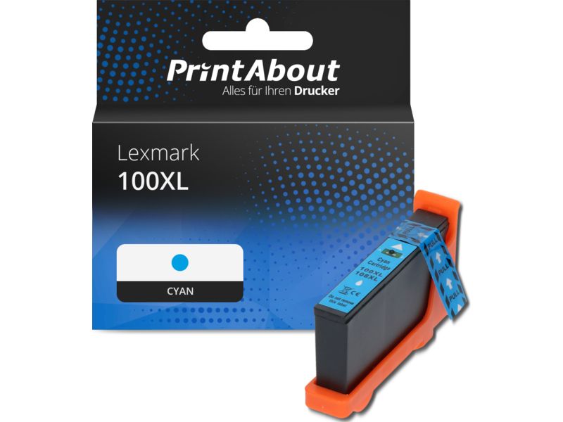 PrintAbout Druckerpatrone 100XL (14N1069E) Cyan Hohe Kapazität für Lexmark