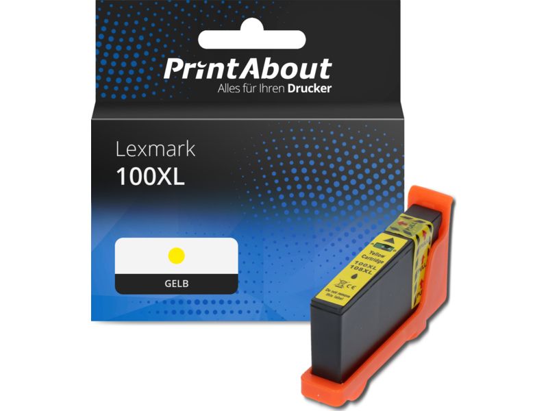 PrintAbout Druckerpatrone 100XL (14N1071E) Gelb Hohe Kapazität für Lexmark