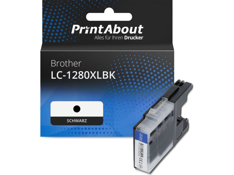 PrintAbout Druckerpatrone kompatibel mit Brother LC-1280XLBK - Schwarz - Hohe Kapazität Image