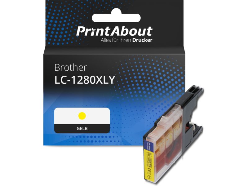 PrintAbout Druckerpatrone kompatibel mit Brother LC-1280XLY - Gelb - Hohe Kapazität Image
