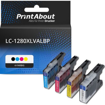 Druckerpatrone kompatibel mit Brother LC-1280XLVALBP - 4-farbig - Hohe Kapazität - Multipack