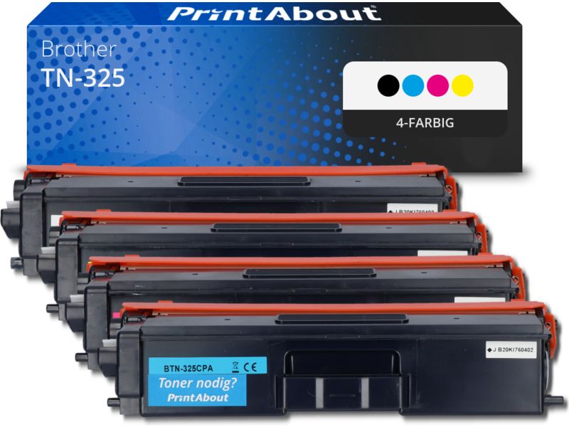 PrintAbout Toner TN-325 4-farbig Multipack Hohe Kapazität für Brother