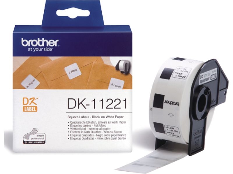 Brother DK-11221 - (23 mm x 23 mm) - Schwarz auf weiß - Etikett