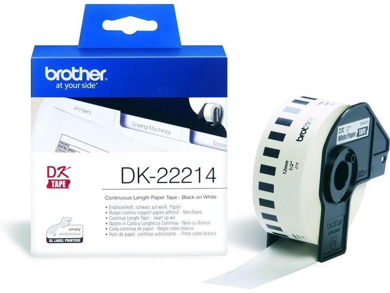 Brother DK-22214 - (12 mm) - Schwarz auf weiß - Etikett Image