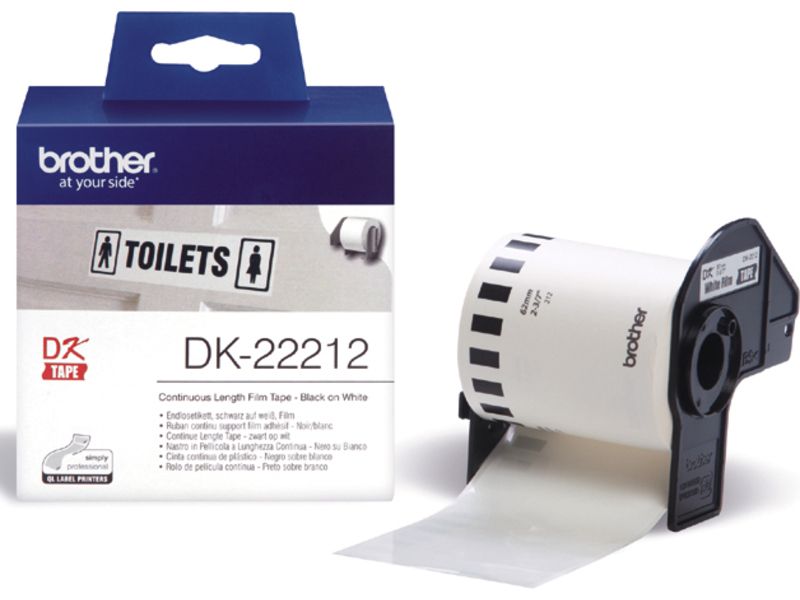 Brother DK-22212 - (62 mm) - Schwarz auf weiß - Etikett