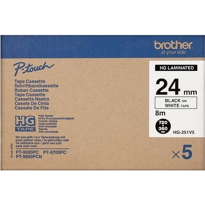 Brother HG-251v5 - (24 mm x 24 mm) - Schwarz auf weiß - Tape