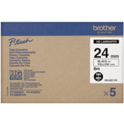 Brother HGe-651v5 - (24 mm x 24 mm) - Schwarz auf gelb - Tape