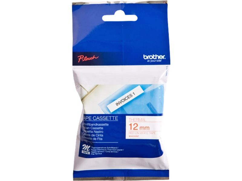 Brother M-K232 - (12 mm) - Rot auf weiß - Tape Image