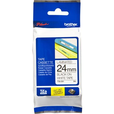 Brother TZe-251 - (24 mm x 24 mm) - Schwarz auf weiß - Tape