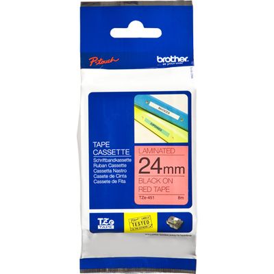 Brother TZe-451 - (24 mm x 24 mm) - Schwarz auf rot - Tape