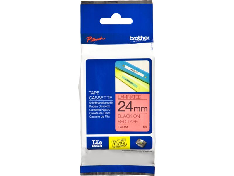 Brother TZe-451 - (24 mm x 24 mm) - Schwarz auf rot - Tape Image