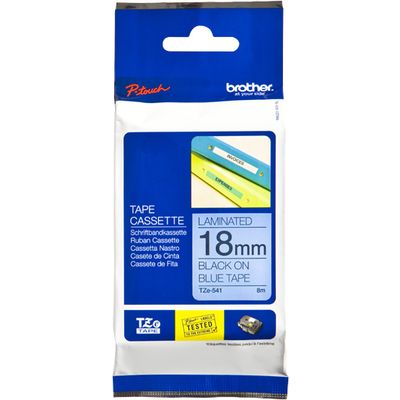 Brother TZe-541 - (18 mm) - Schwarz auf blau - Tape