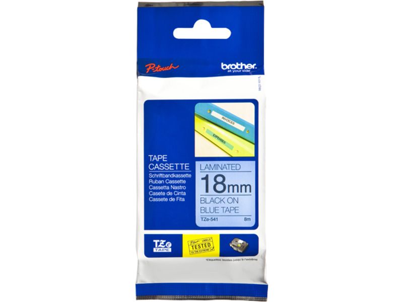 Brother TZe-541 - (18 mm) - Schwarz auf blau - Tape