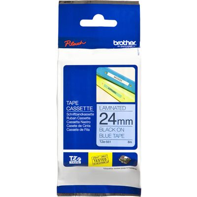 Brother TZe-551 - (24 mm x 24 mm) - Schwarz auf blau - Tape