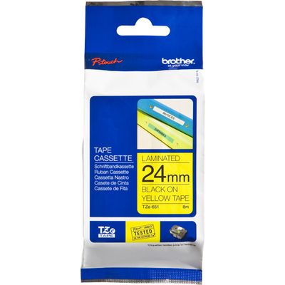 Brother TZe-651 - (24 mm x 24 mm) - Schwarz auf gelb - Tape