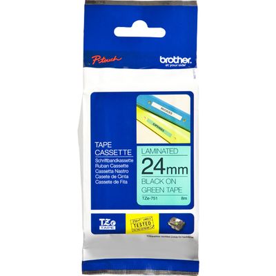 Brother TZe-751 - (24 mm x 24 mm) - Schwarz auf grün - Tape
