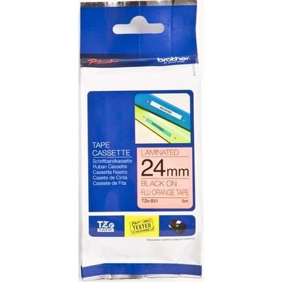 Brother TZe-B51 - (24 mm x 24 mm) - Schwarz auf orange - Tape
