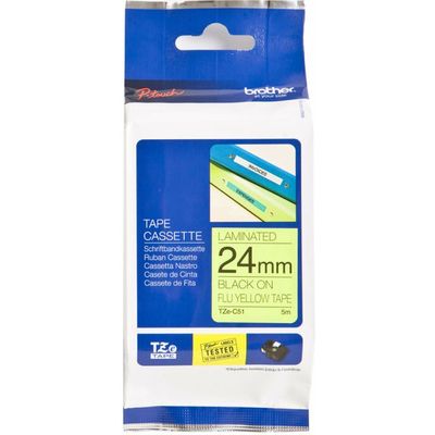 Brother TZe-C51 - (24 mm x 24 mm) - Schwarz auf gelb - Tape