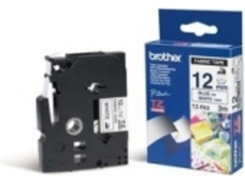 Brother TZe-FA3 - (12 mm) - Blau auf weiß - Tape Image