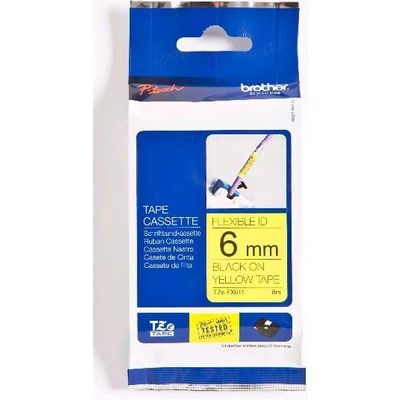Brother TZe-FX611 - (6 mm) - Schwarz auf gelb - Tape