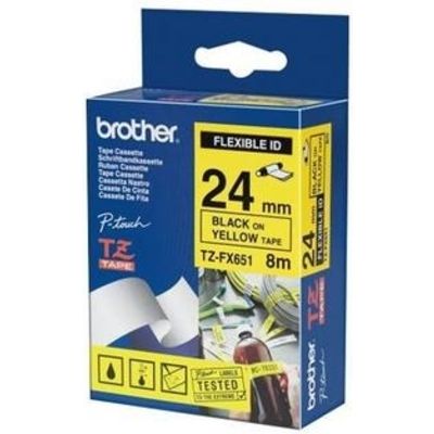 Brother TZe-FX651 - (24 mm x 24 mm) - Schwarz auf gelb - Tape