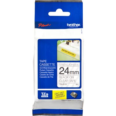 Brother TZe-S151 - (24 mm x 24 mm) - Schwarz auf transparent - Tape