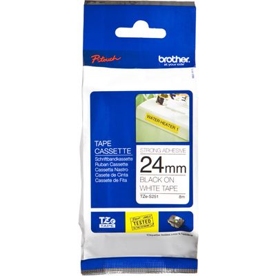Brother TZe-S251 - (24 mm x 24 mm) - Schwarz auf weiß - Tape