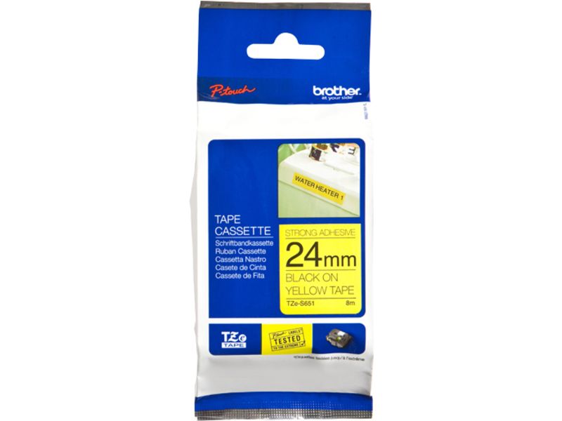 Brother TZe-S651 - (24 mm x 24 mm) - Schwarz auf gelb - Tape Image
