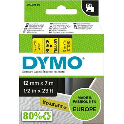 Dymo 45018 (S0720580) - (12 mm) - Schwarz auf gelb - Tape
