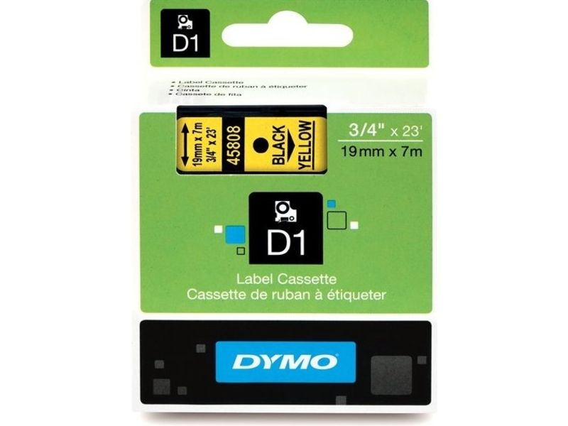 Dymo 45808 (S0720880) - (19 mm) - Schwarz auf gelb - Tape