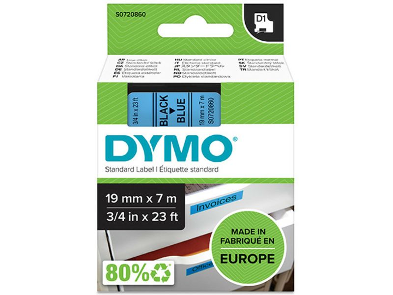 Dymo 45806 (S0720860) - (12 mm) - Blau auf schwarz - Tape