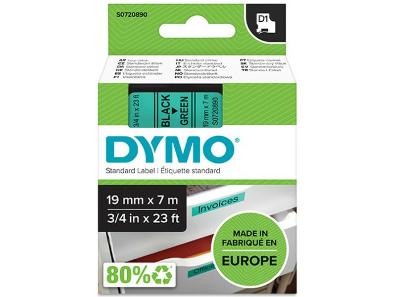 Dymo 45809 (S0720890) - (19 mm) - Schwarz auf grün - Tape