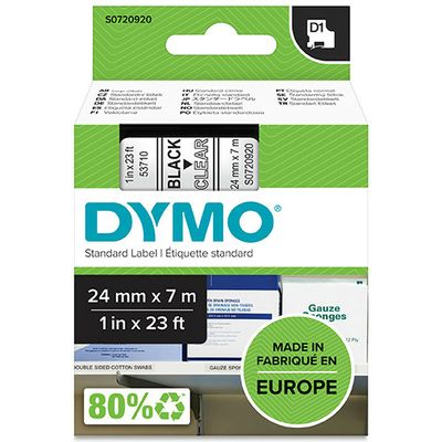 Dymo 53710 (S0720920) - (24 mm) - Schwarz auf transparent - Tape