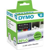 Dymo 99012 (S0722400) - (36 mm x 89 mm) 2 Rollen - Schwarz auf weiß - Etikett