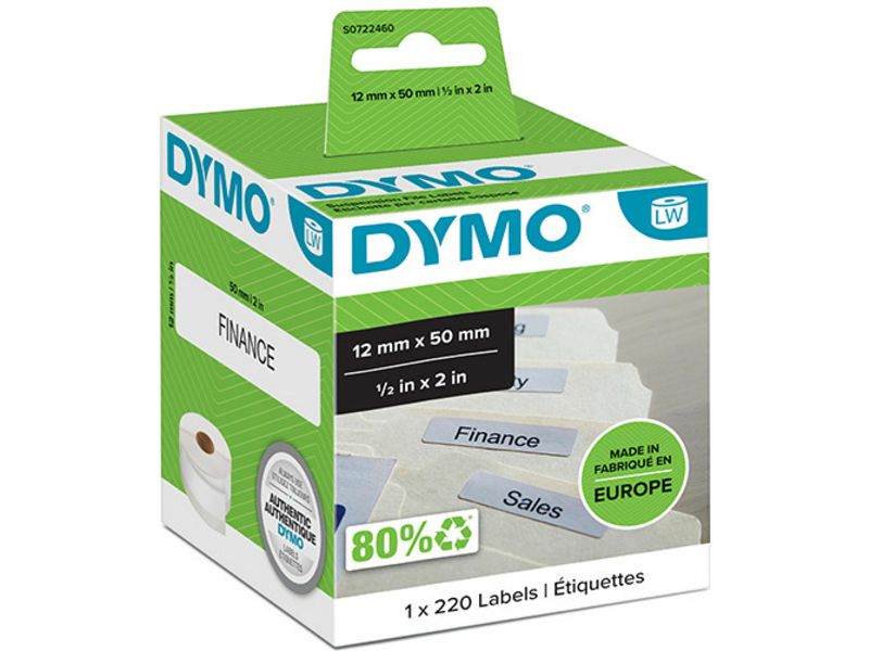 Dymo 99017 (S0722460) - (12 mm x 50 mm) - Schwarz auf weiß - Etikett