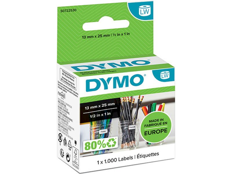 Dymo 11353 (S0722530) - (25 mm x 13 mm) - Schwarz auf weiß - Etikett