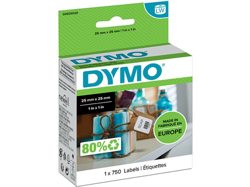 Dymo S0929120 - (25 mm x 25 mm) - Schwarz auf weiß - Etikett