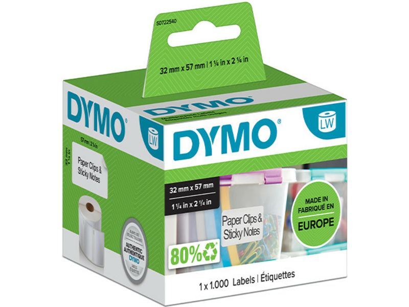 Dymo 11354 (S0722540) - (57 mm x 32 mm) - Schwarz auf weiß - Etikett