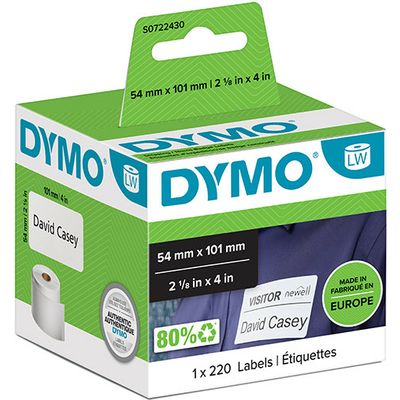 Dymo 99014 (S0722430) - (54 mm x 101 mm) - Schwarz auf weiß - Etikett