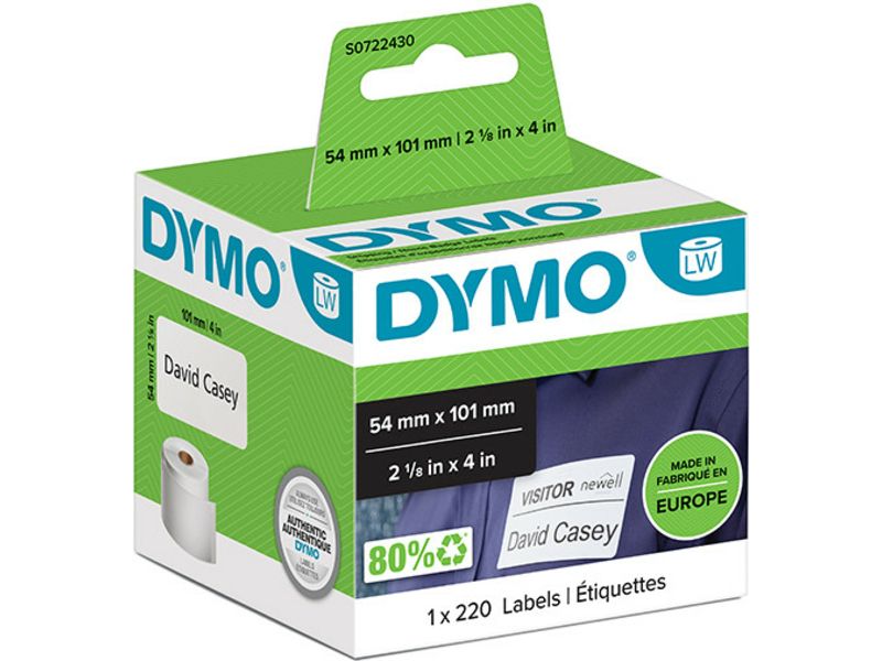 Dymo 99014 (S0722430) - (54 mm x 101 mm) - Schwarz auf weiß - Etikett