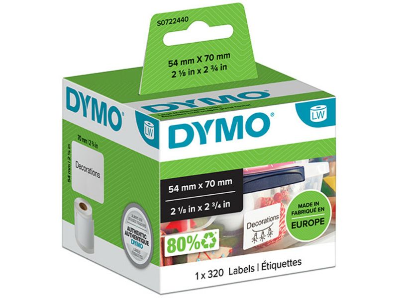 Dymo 99015 (S0722440) - (54 mm x 70 mm) - Schwarz auf weiß - Etikett