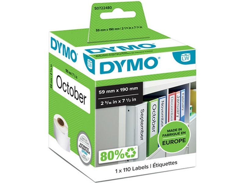 Dymo 99019 (S0722480) - (59 mm x 190 mm) - Schwarz auf weiß - Etikett
