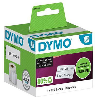 Dymo 11356 (S0722560) - (41 mm x 89 mm) - Schwarz auf weiß - Etikett