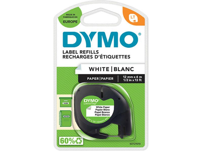 Dymo 91200 (S0721510) - (12 mm) - Schwarz auf weiß - Tape