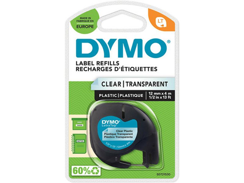 Dymo 12267 (S0721530) - (12 mm) - Schwarz auf transparent - Tape