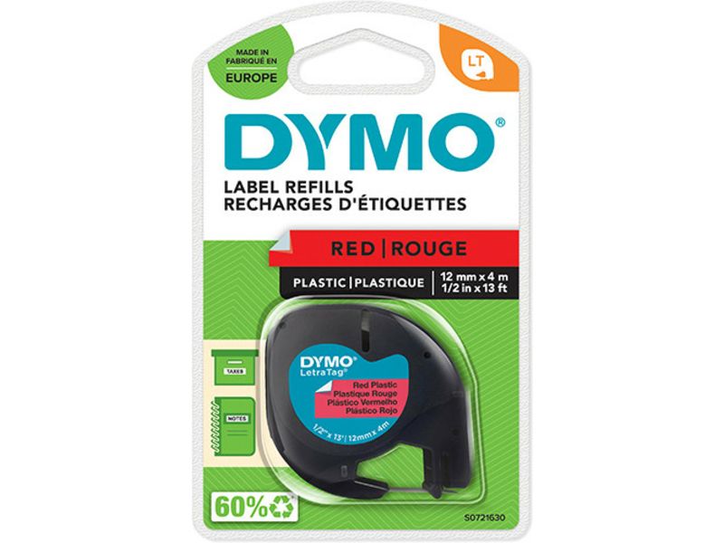 Dymo S0721630 (91203) - (12 mm) - Schwarz auf rot - Tape