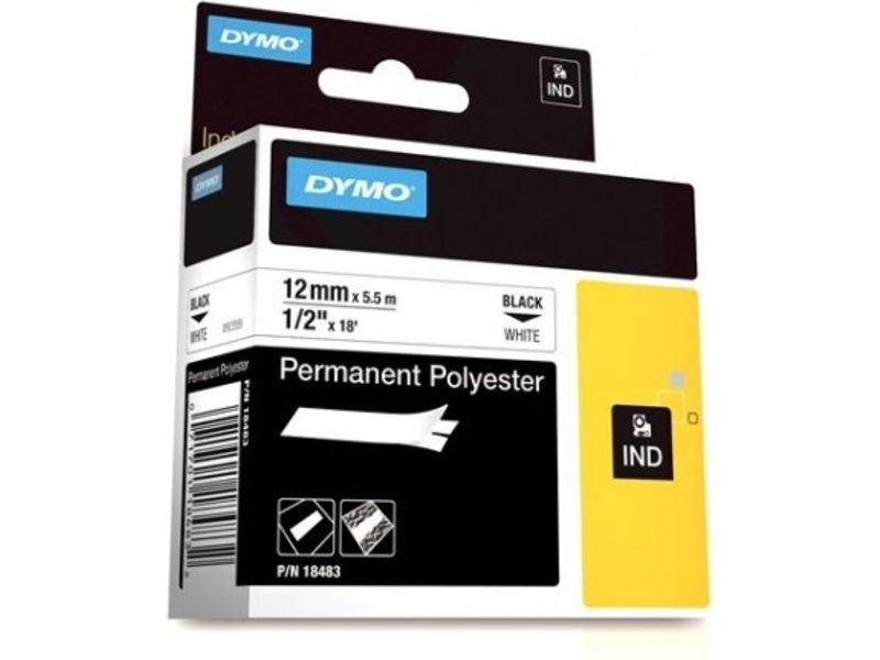 Dymo 18483 (S0718210) - (12 mm) - Schwarz auf weiß - Tape