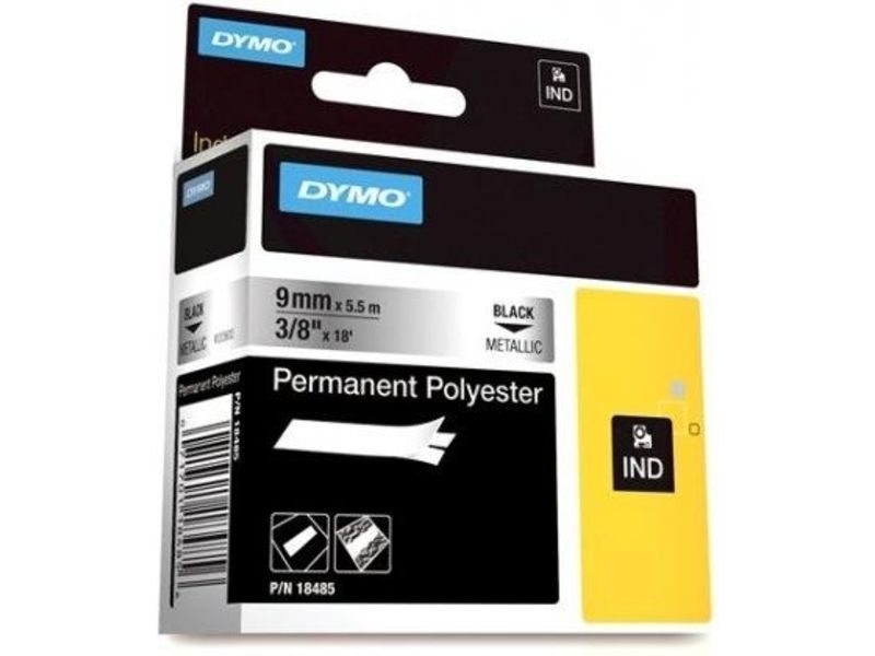 Dymo 18485 (S0718170) - (9 mm) - Schwarz auf metallisch - Tape