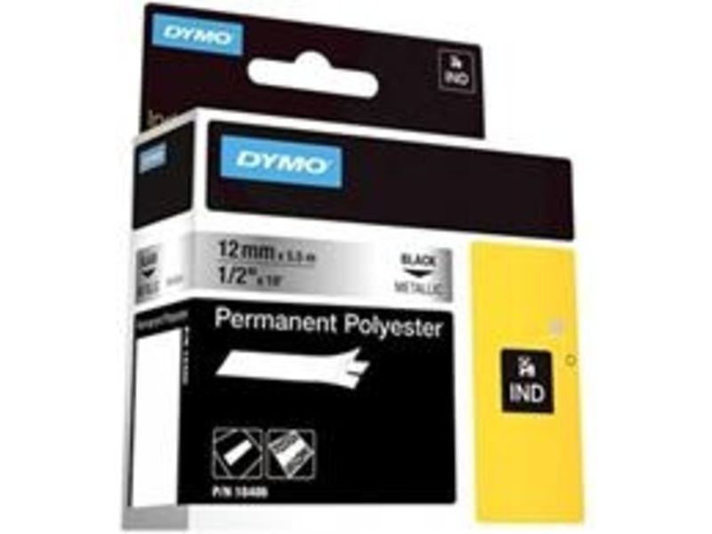 Dymo 18486 (S0718180) - (12 mm) - Schwarz auf metallisch - Tape